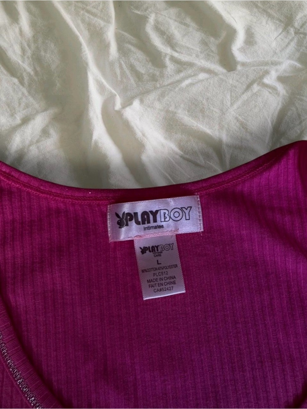 PLAYBOY Hot Pink Ribbed Tank Top with Script Logo - Picture 4 of 6